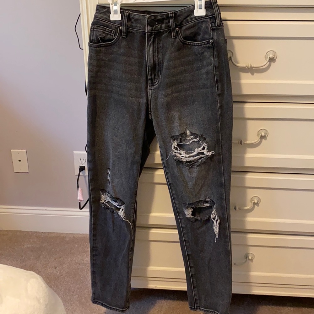 Grey-Wash Mom Jeans